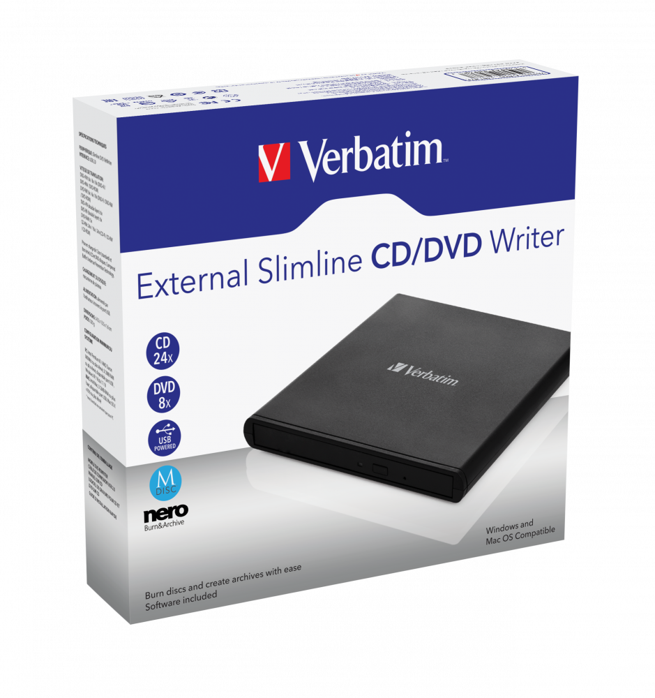 Verbatim Mobile DVD ReWriter USB 2.0 (Light Version) 53504