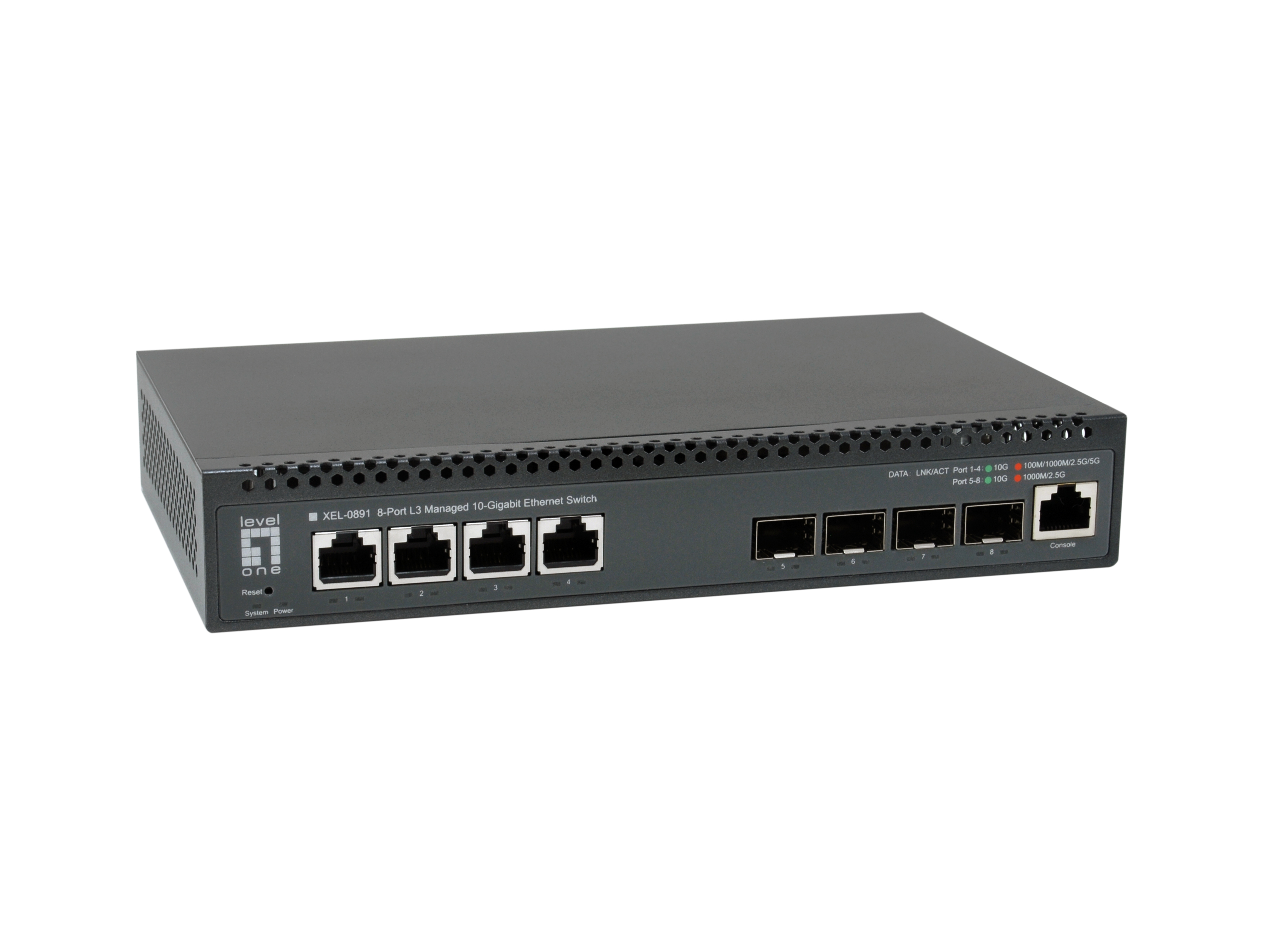 LevelOne Switch 4x10GE/4x10GSFP+ 19 Managed L3