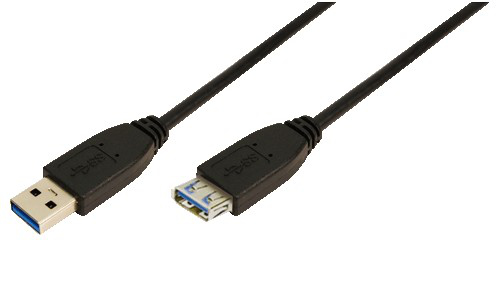 Logilink USB 3.0 Kabel A -> A St/Bu 1.00m Verl. schwarz