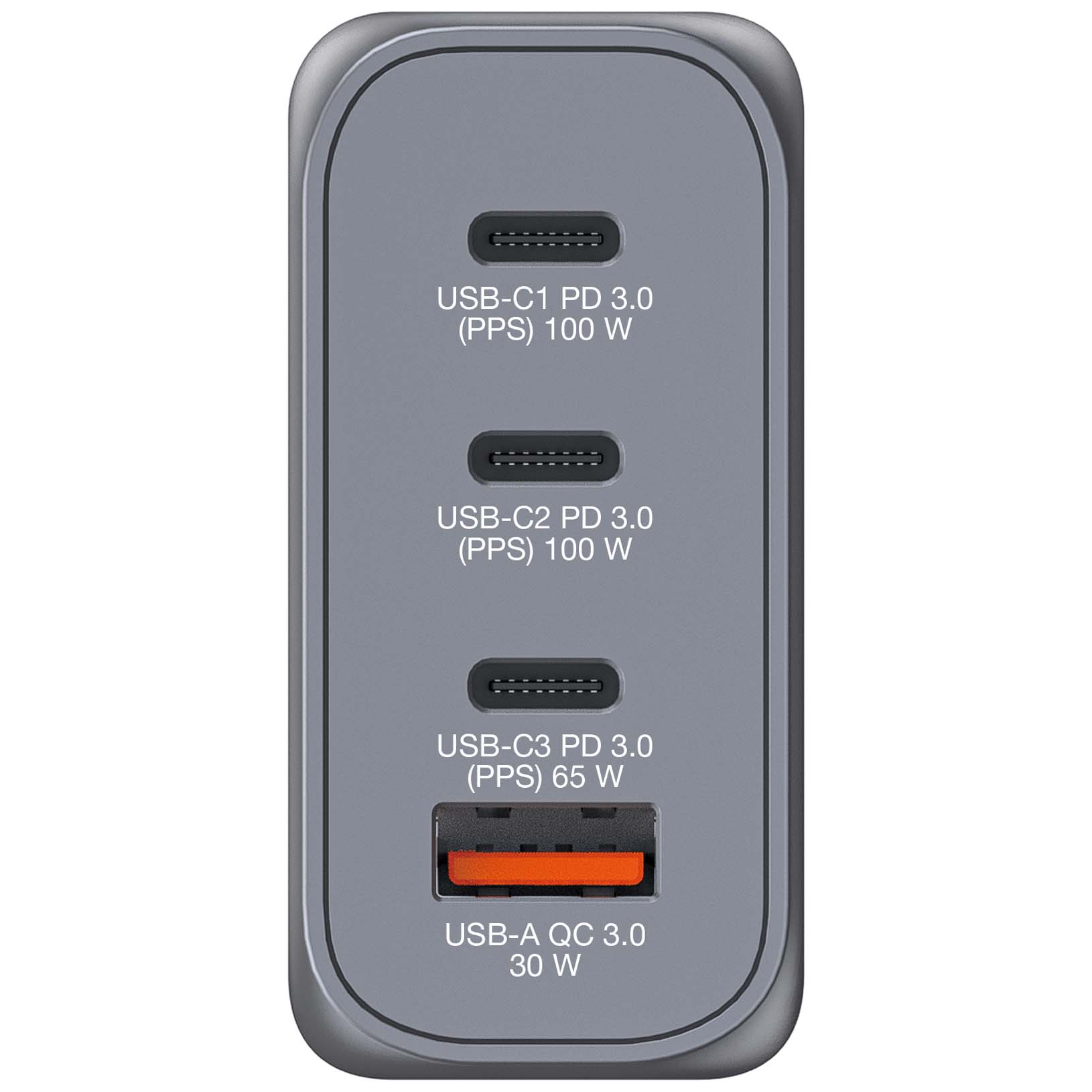 Verbatim GNC-100 GaN Charg. 100W 3xUSB-C PD, 1xUSB-A QC 3.0 32202