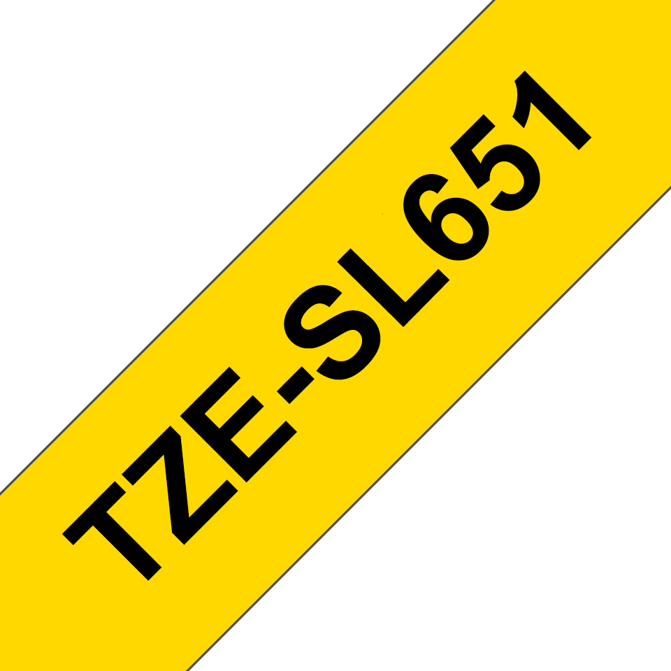 TZE-SL651 SELF LAMINATING TAPE 24MM 8MYELLOW/BLACK