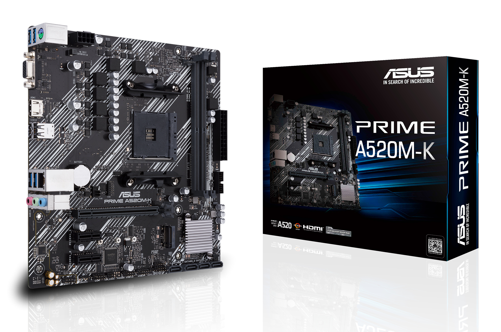 ASUS PRIME A520M-K AMD Socket AM4 for 3rd Gen AMD Ryzen mATX Form Factor DDR4