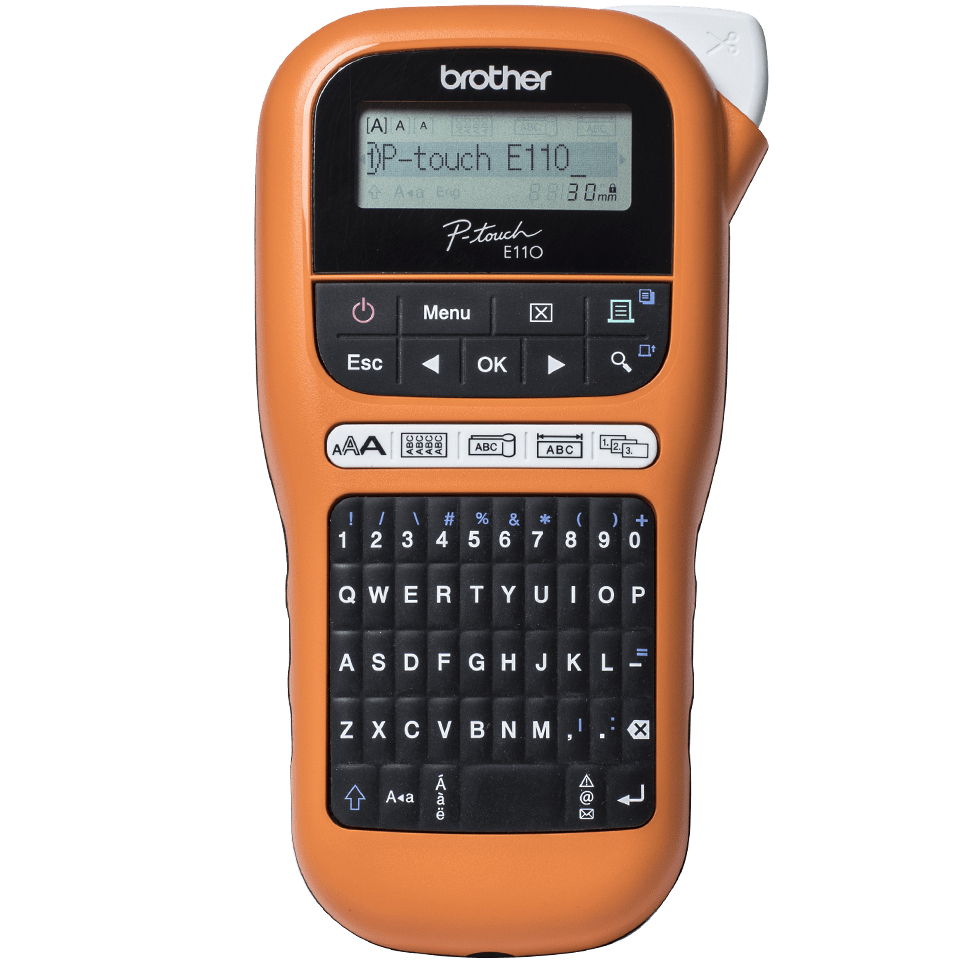 brother P-touch E110 Beschriftungsgerät schwarz, orange