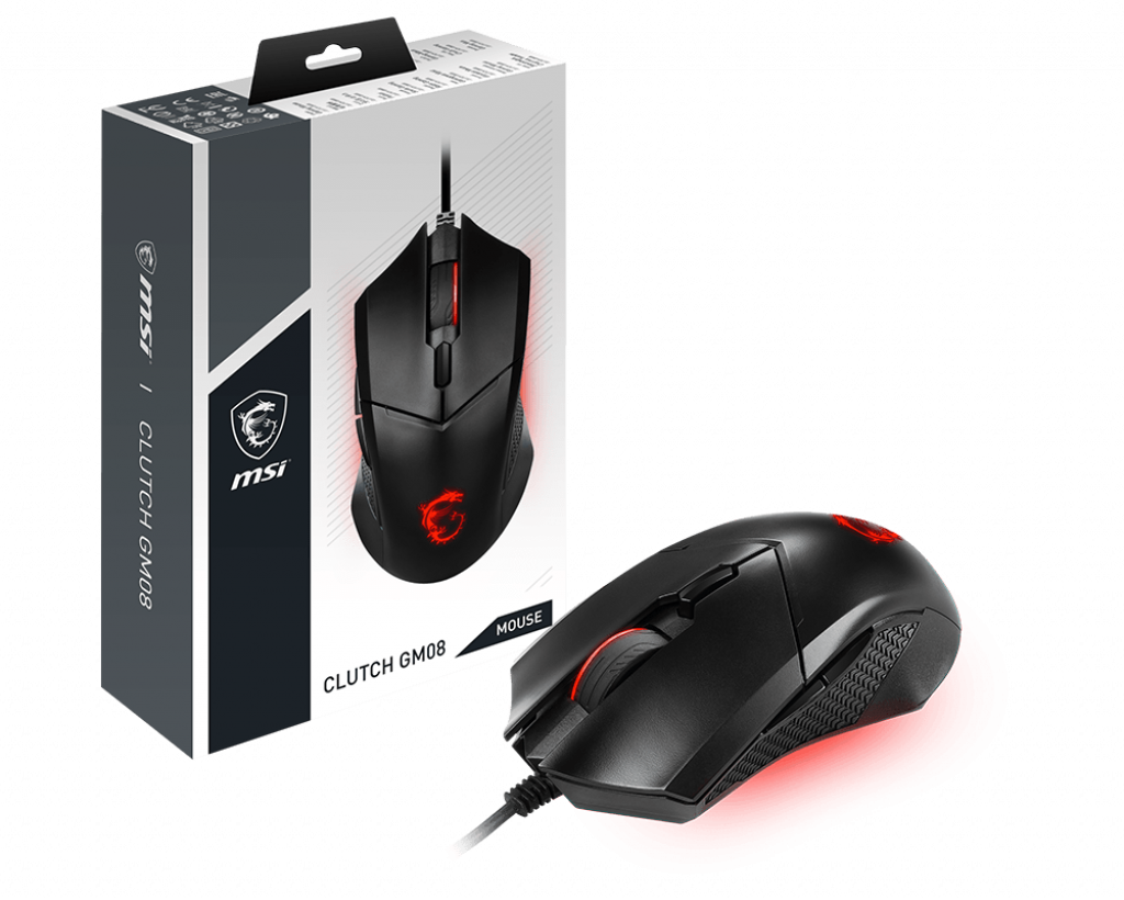 MSI Clutch GM08 Gaming Maus, Black, USB