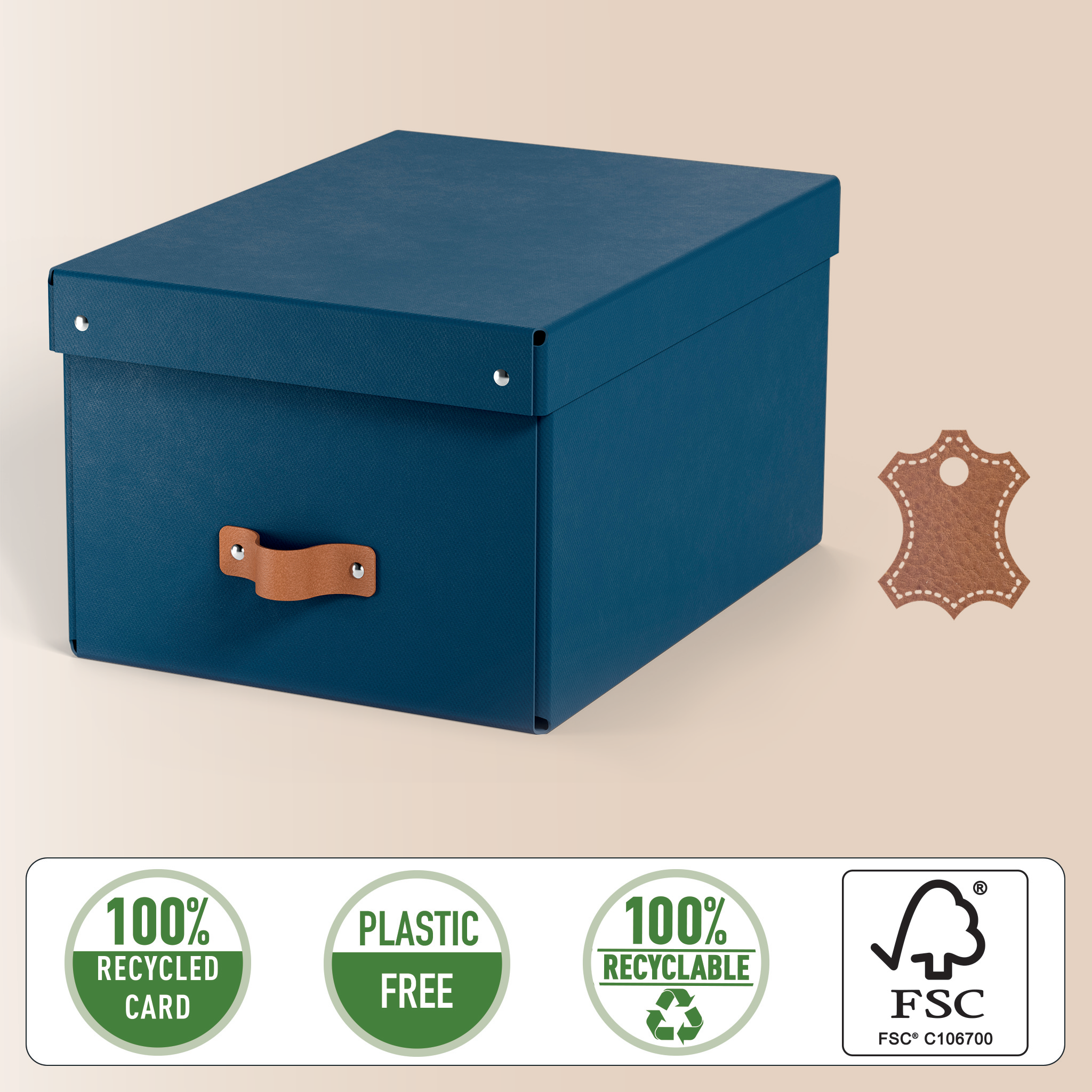 LEITZ Puro Aufbewahrungsboxen 17,0 l dunkelblau 27,0 x 37,0 x 20,0 cm, 2 St.