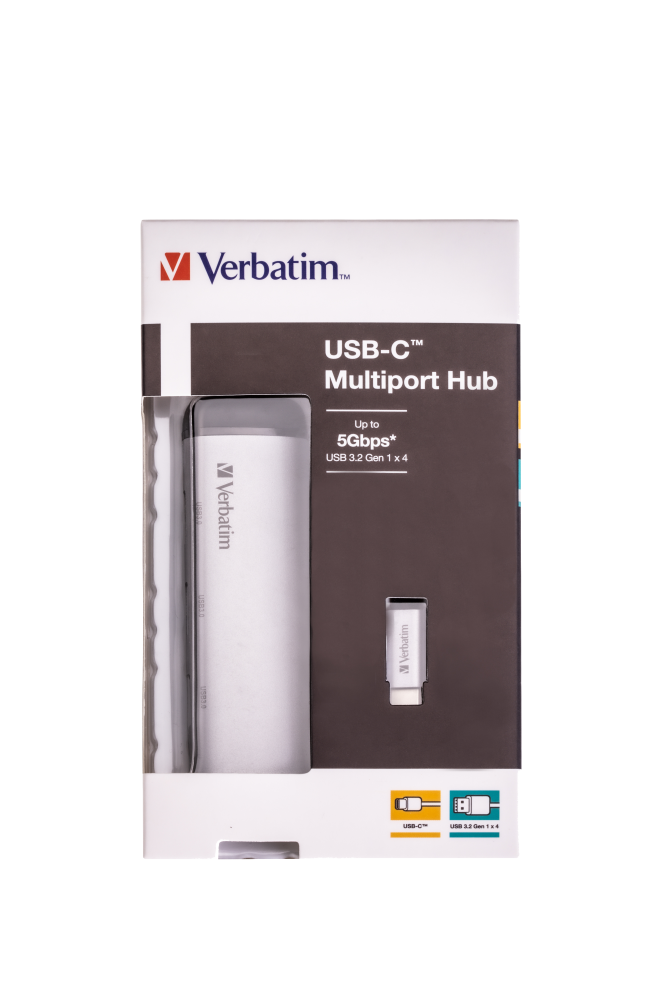 Verbatim USB-C Multiport-Hub 4-Port USB 3.2 Gen 1 Grau
