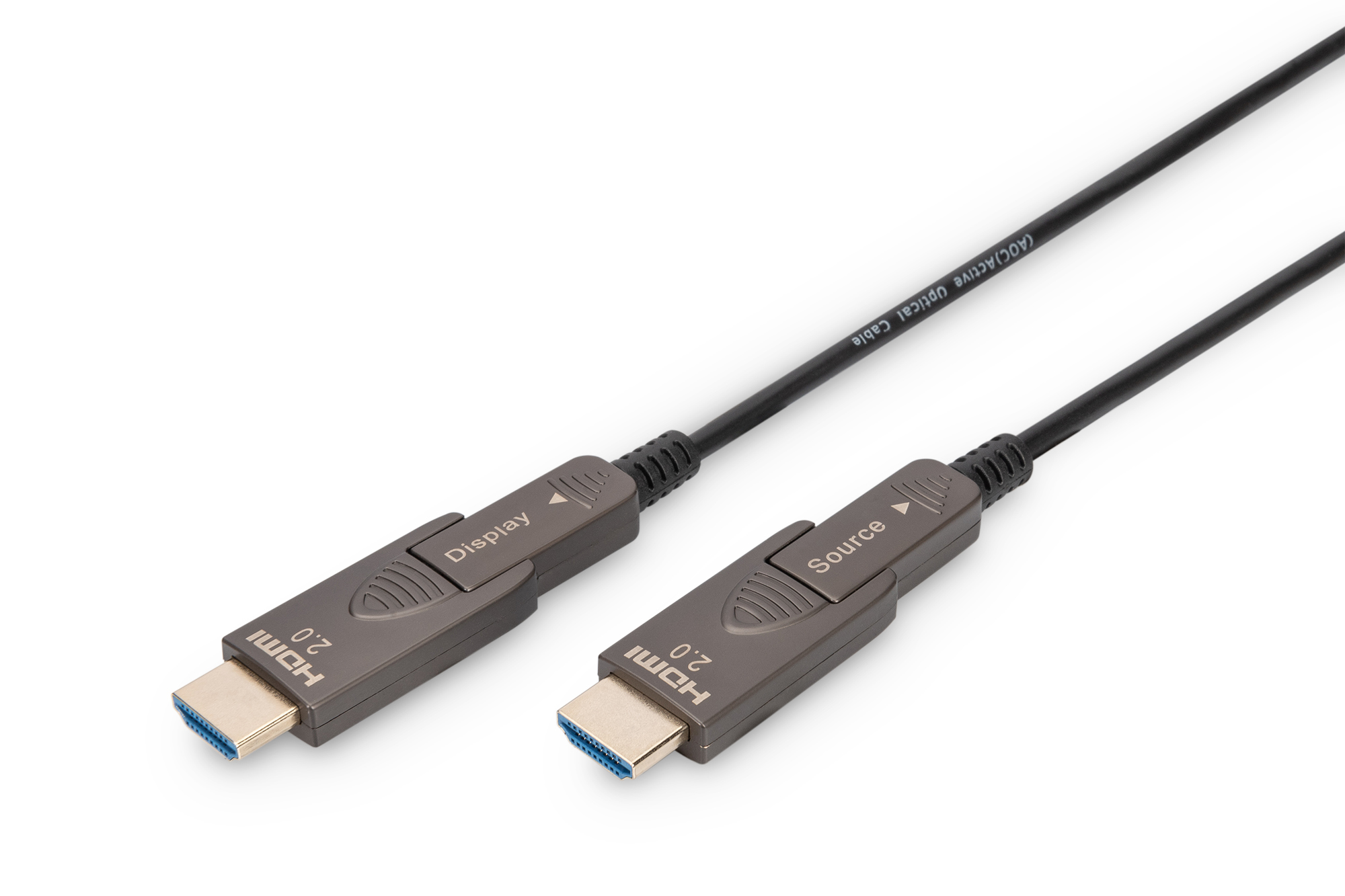 DIGITUS HDMI AOC Hybrid Glasfaserkabel 4K abnehmbar 30m schw