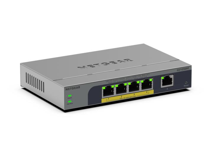 5-PORT POE+ 1G PLUS SWITCH POE BUDGET 120 W FANLESS