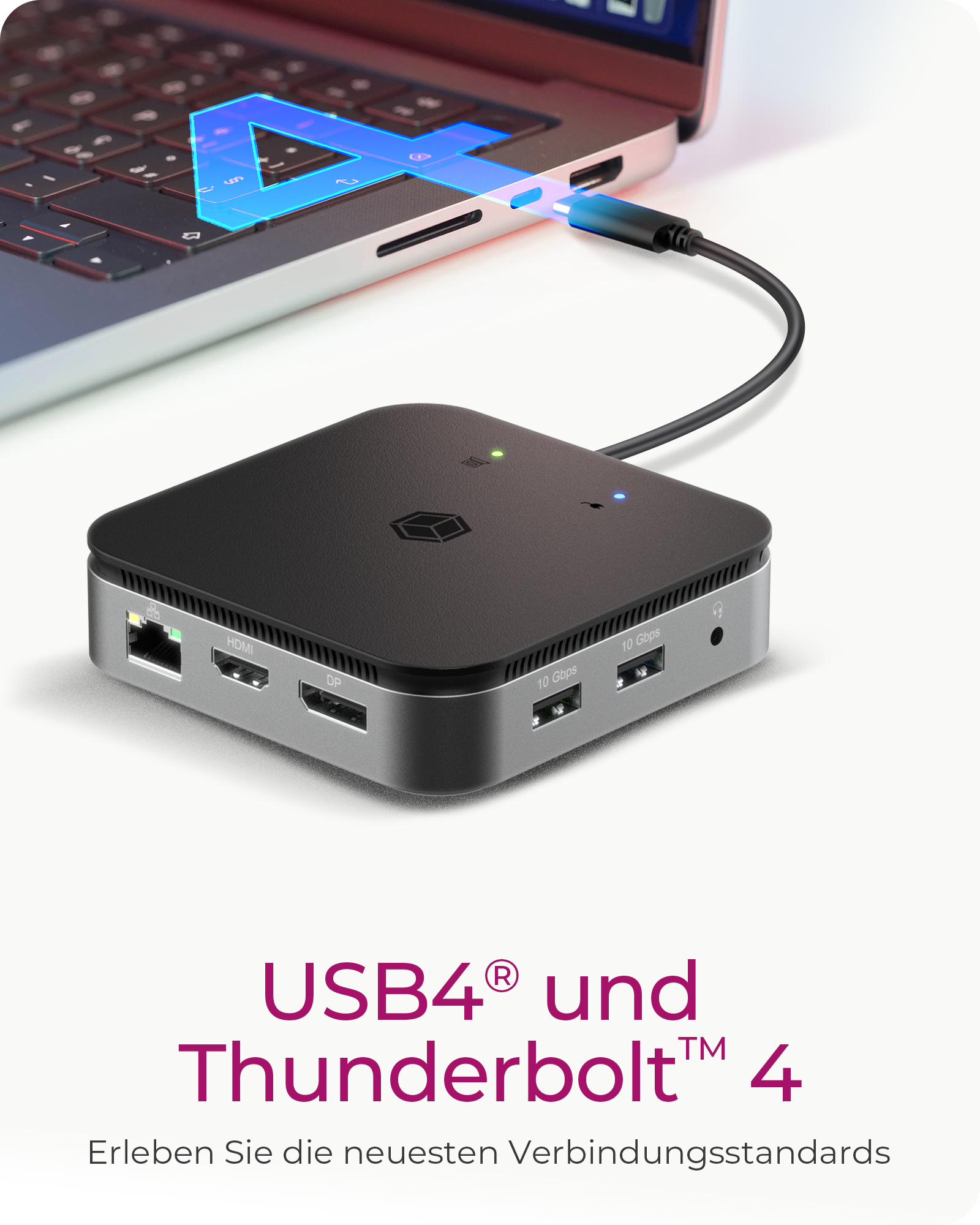 Dockingstation IcyBox USB 3.2 Type-C mit 2-fach Videoausgabe retail