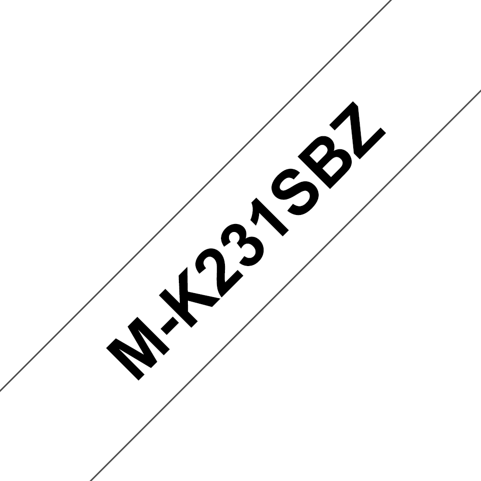 brother Schriftband M-K M-K231S MK231SBZ, 12 mm, schwarz auf weiß, 1 St.