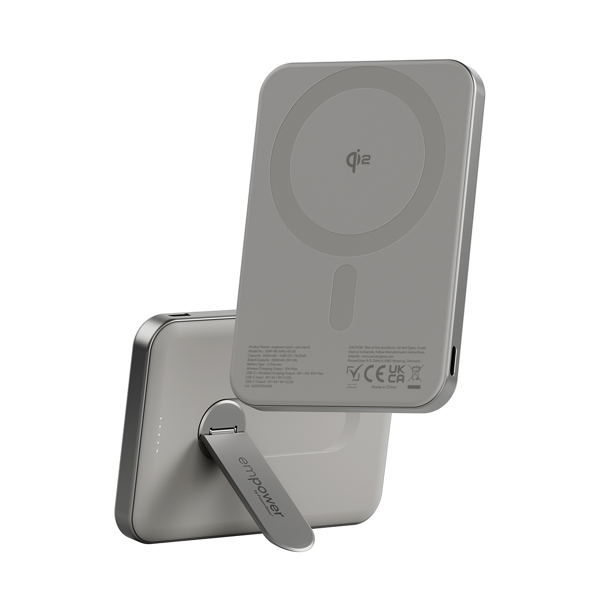 EMPOWER BANK W. SPIN STAND 5000MAH TITANIUM