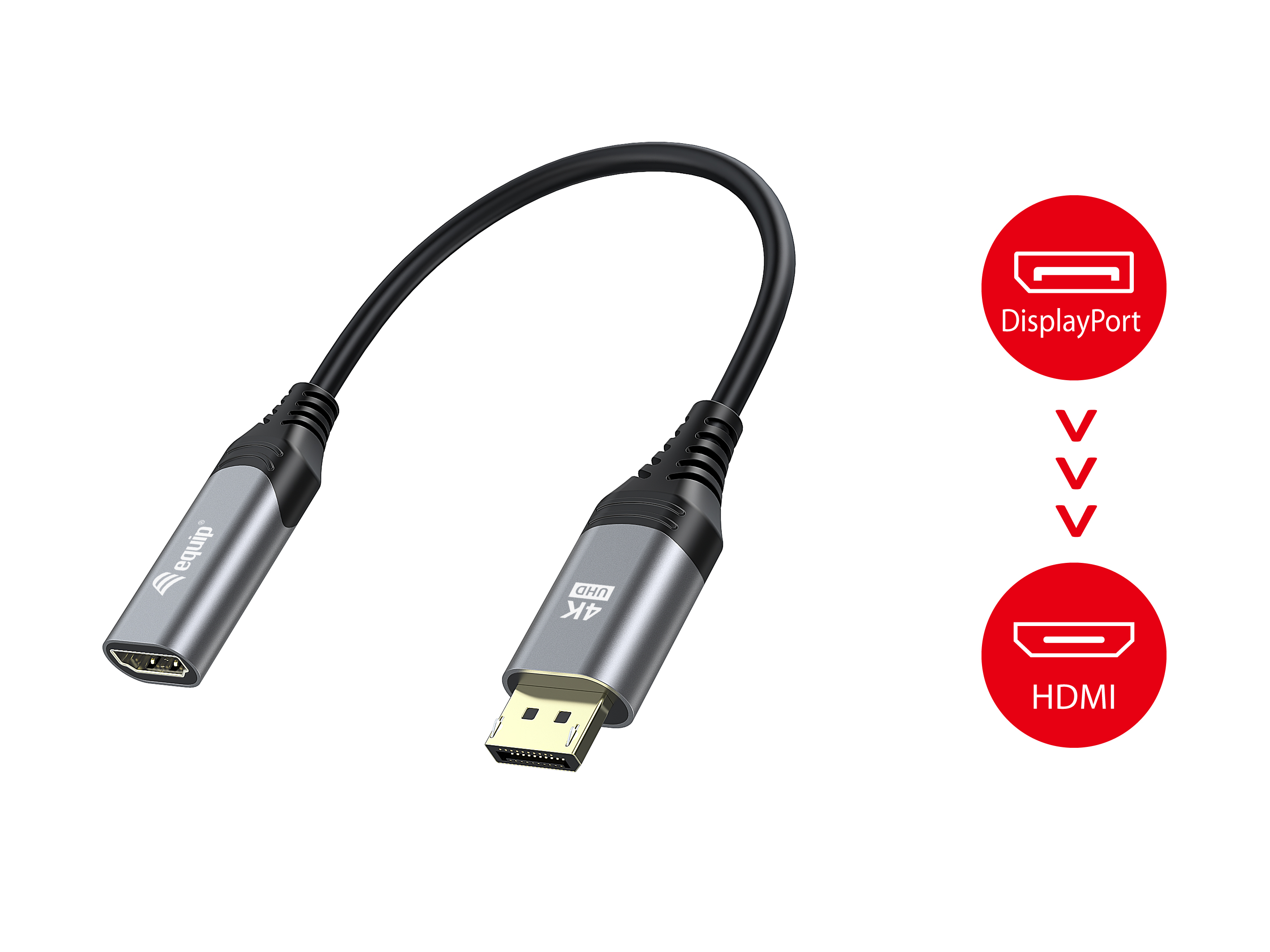 Equip 1.2 DisplayPort->HDMI 4K/ 60Hz St/Bu 0.15m gr