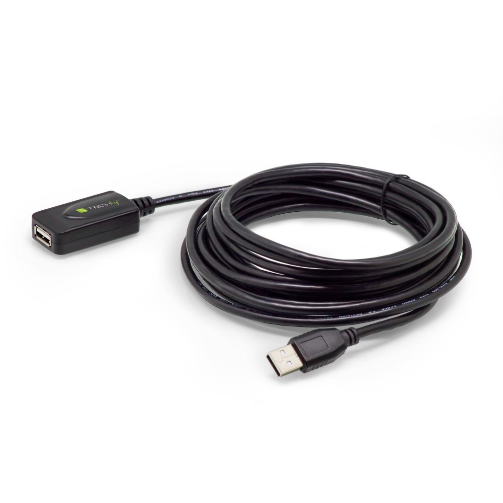 TECHLY USB-A High speed Verlängerung aktiv schwarz 5m