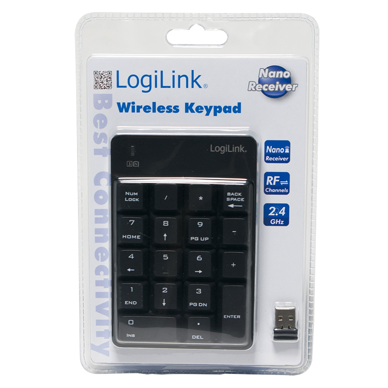 Logilink Keypad wireless, mit 18 Tasten, black