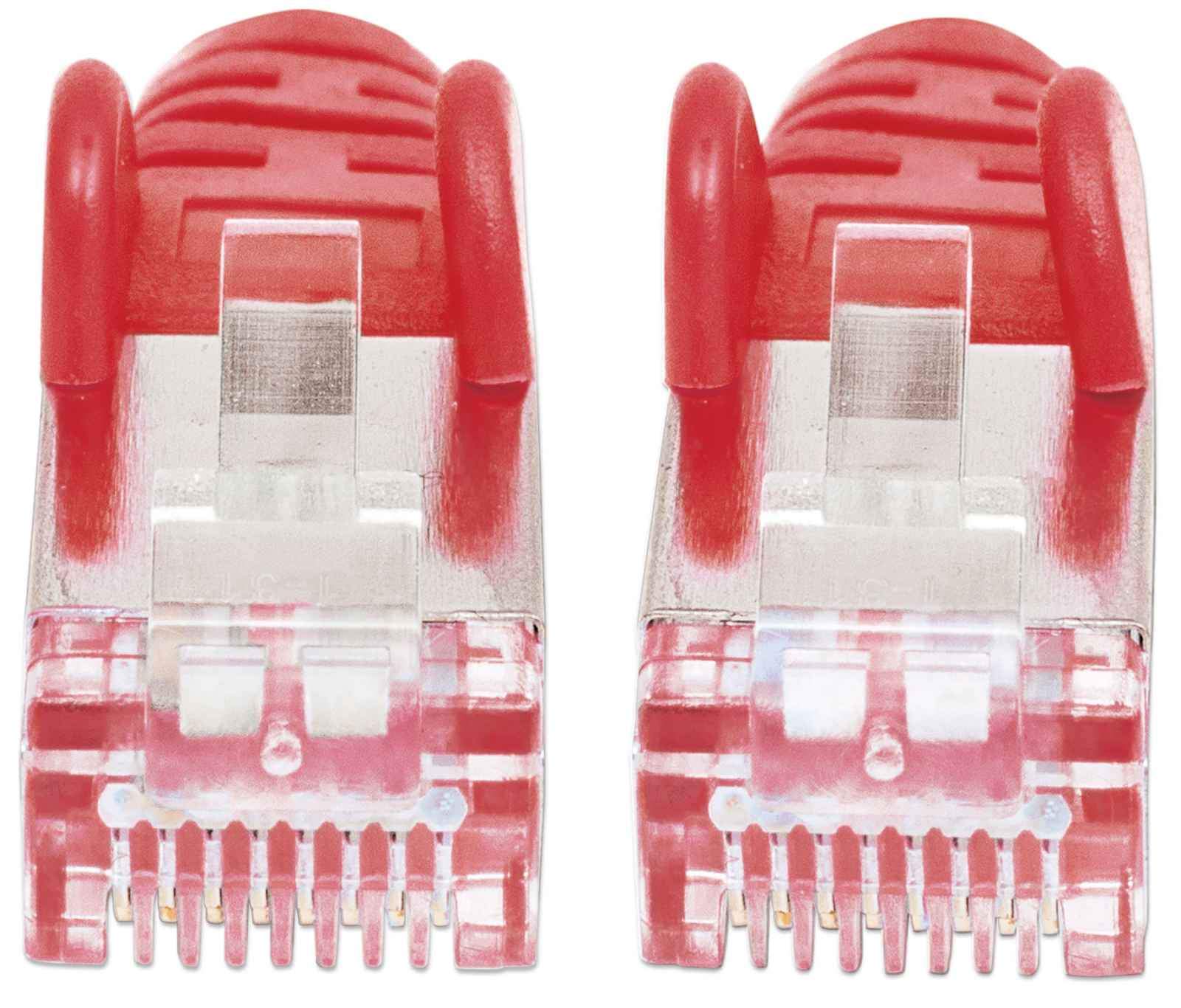 INTELLINET Patchkabel Cat6a-Stecker/Cat7-Rohkabel 1,5m rot