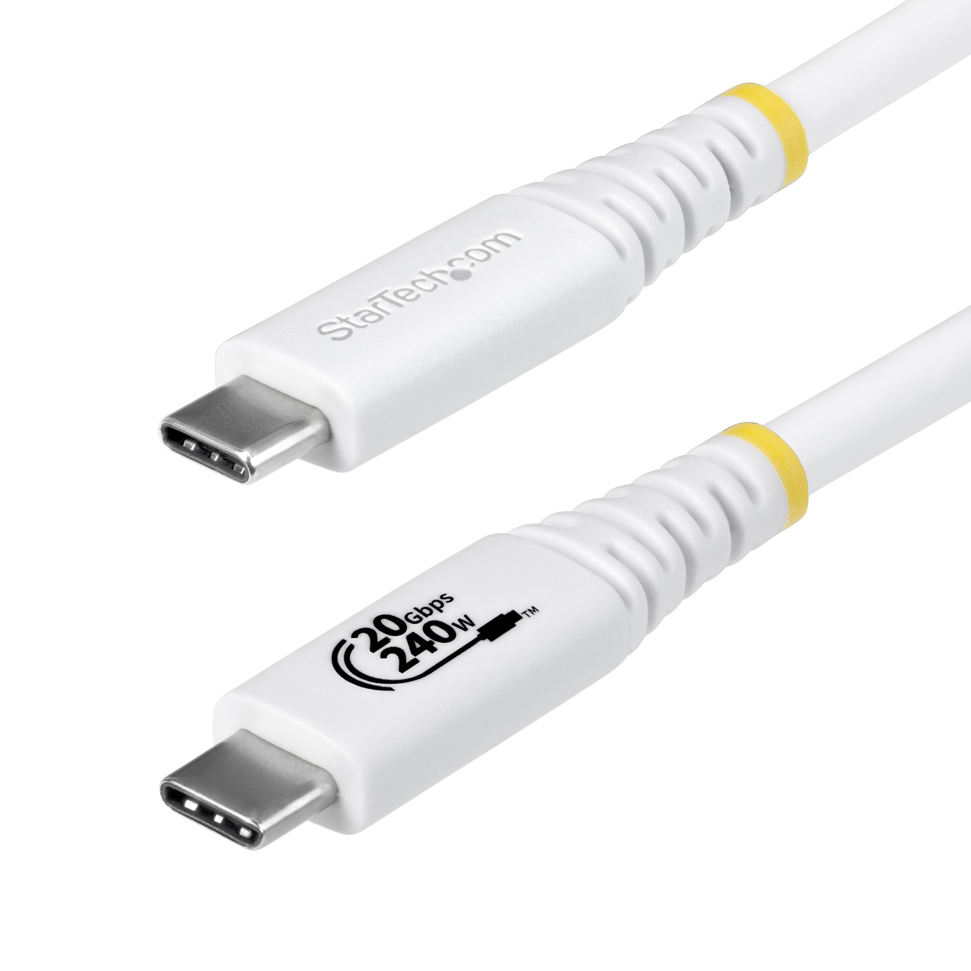 STARTECH.COM 2m USB4 Kabel 20Gbps USB-IF-zertifiziertes USB-C Kabel 240W PD EPR 4K 120Hz DP 2.1 TPE-Mantel Weiss