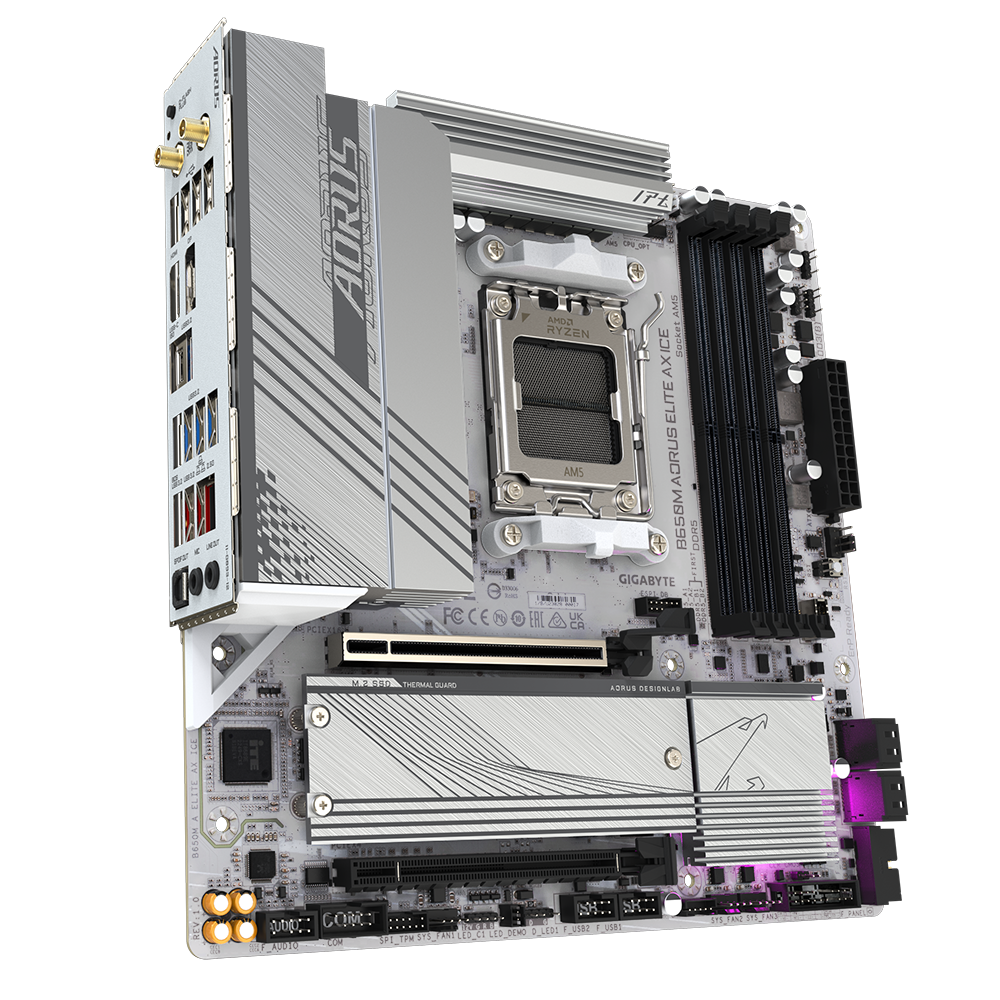 GIGABYTE B650M A ELITE AX ICE AM5 4xDDR5 2xM.2 4xSATA