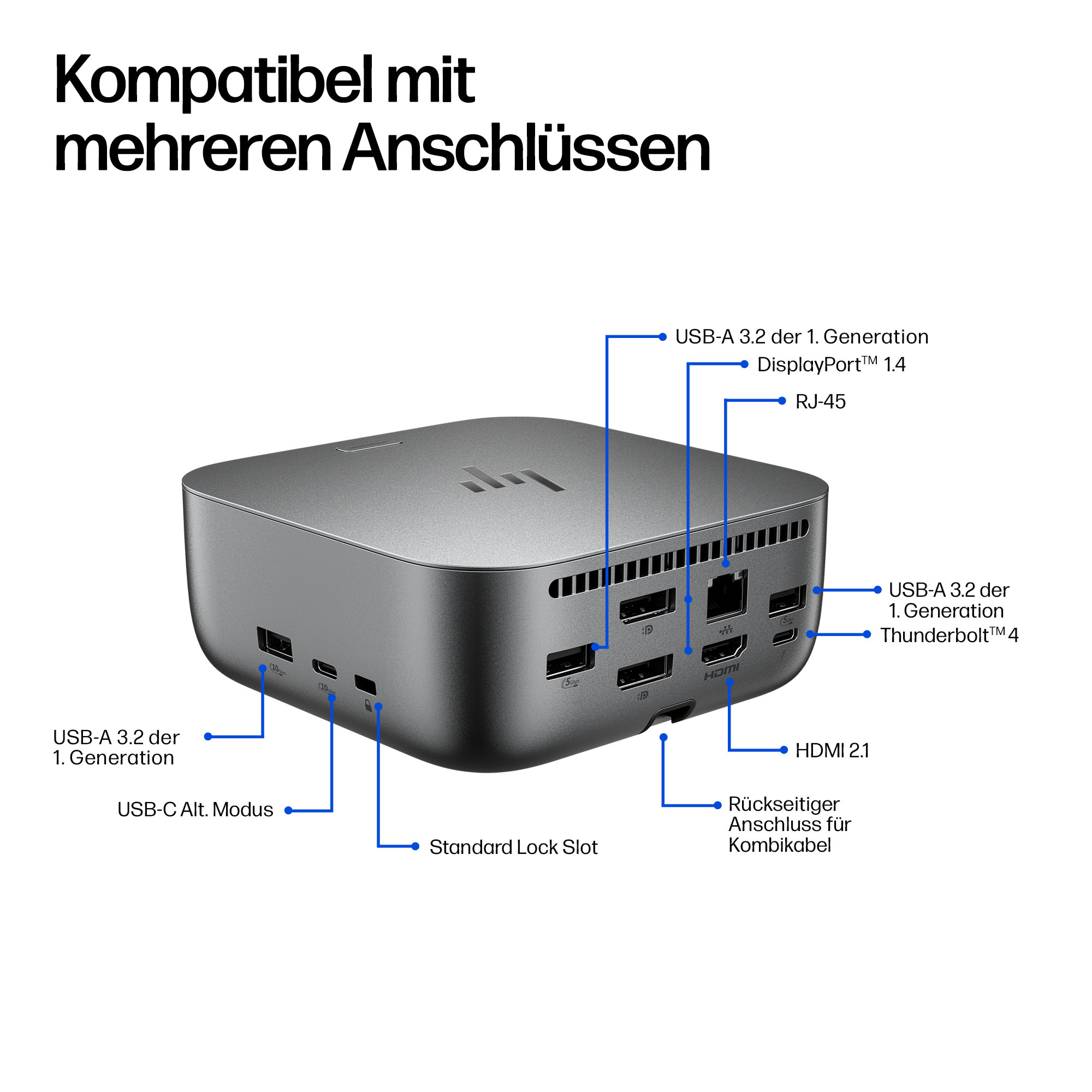 HP Thunderbolt 4 100W G6 Dock TBT4 HDMI RJ-45 2xUSB-C 2xDP 3xUSB (UK)