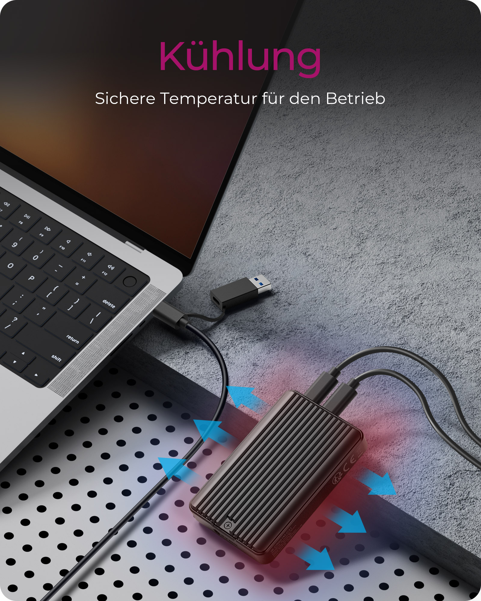 Geh.IcyBox M.2NVMe/SATA SSD mit CFexpress Type-B Kartenleser