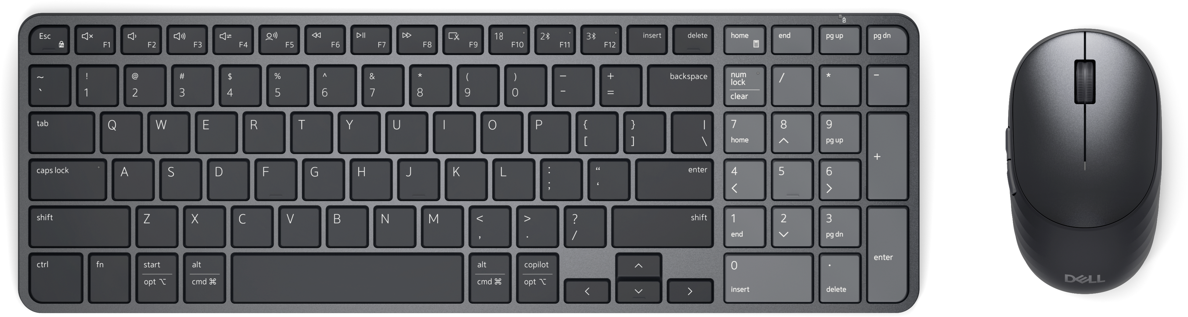 DELL Pro 7 Rechargeable Compact Keyboard and Mouse KM746 US International QWERTY