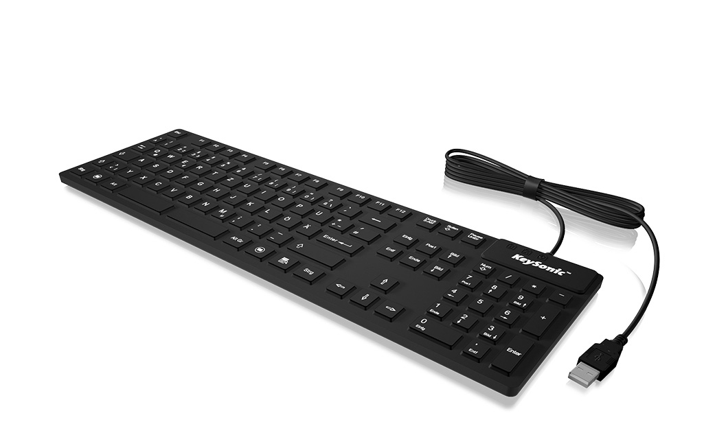 KeySonic Industrie-TAS, 105 Tasten, USB, BK, KSK-8030 IN(CH)