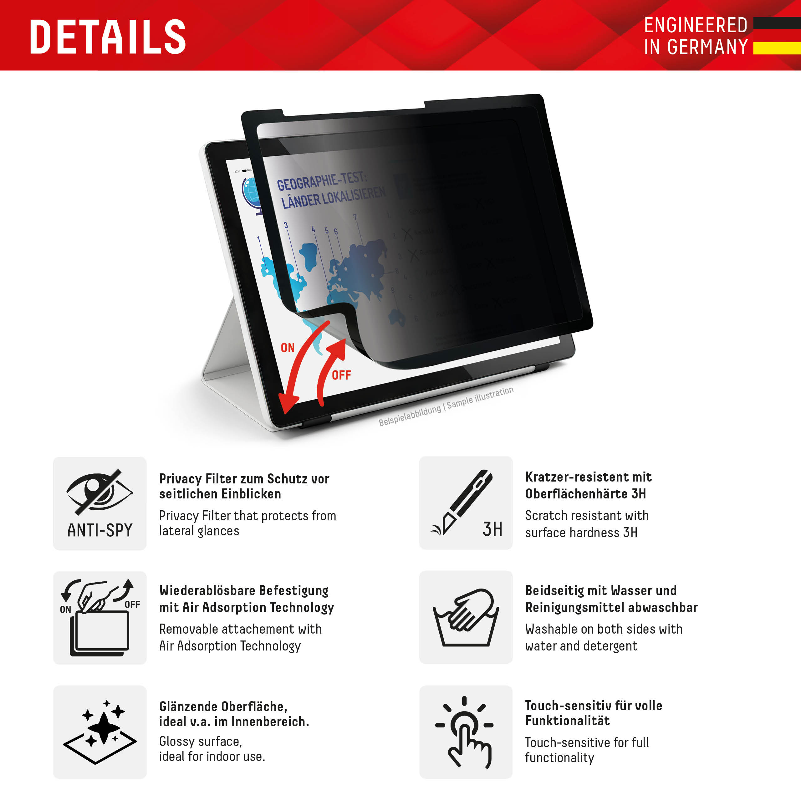 DISPLEX TABLET PRIVACY SAFE REM. 2-Y FILTER F/IPAD 10.9/11IN