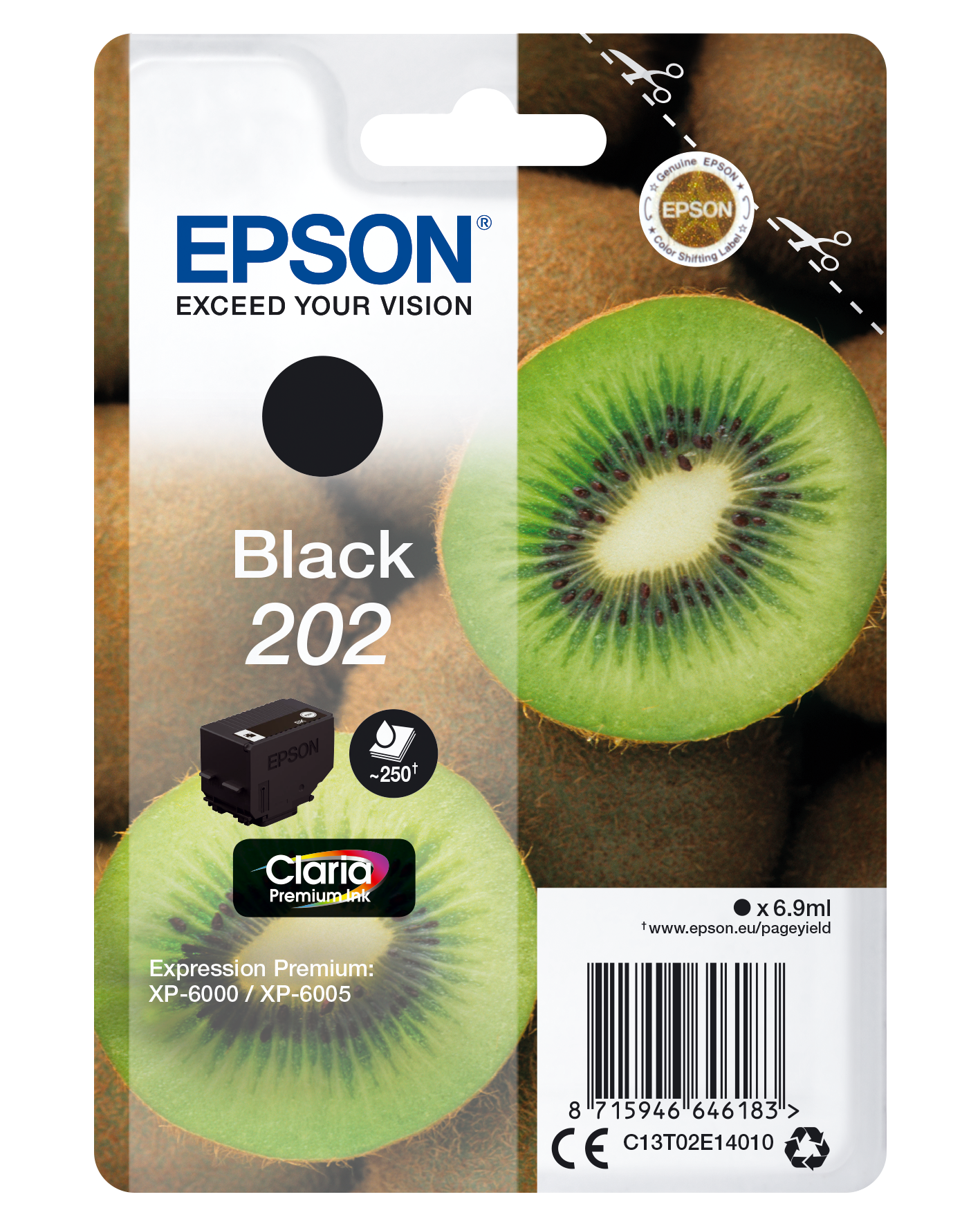EPSON 202/T02E14 (Kiwi) schwarz Druckerpatrone