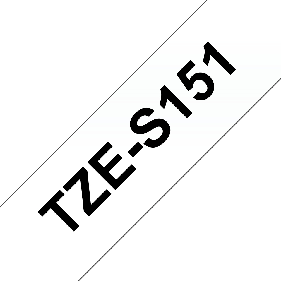 TZE-S151 LAMINATED TAPE M 8M 8M BLACK ON CLEAR EXTRA-STRONG