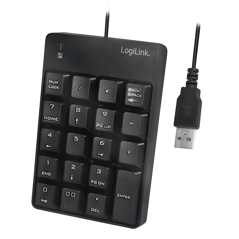 Logilink Keypad mit USB-A Anschluss schwarz