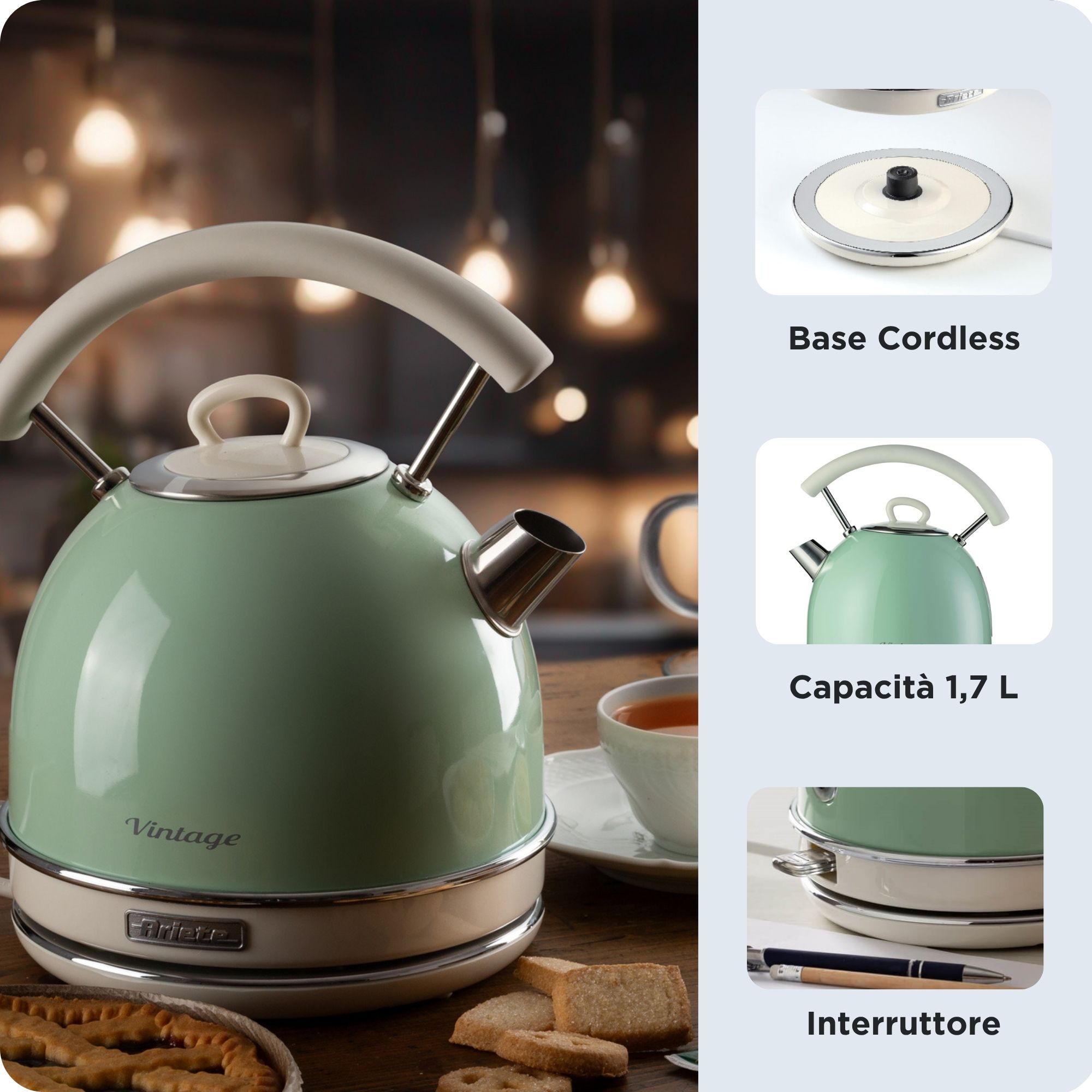 Vintage Wasserkocher Green, rund