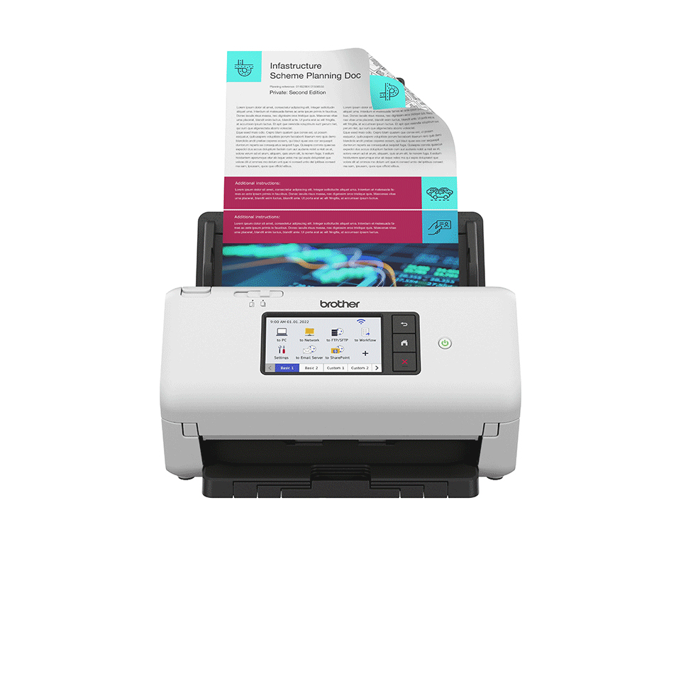 ADS-4700W SCANNER DUPLEX 40PPM W. LAN WLAN 80P ADF TOUCHSCREEN