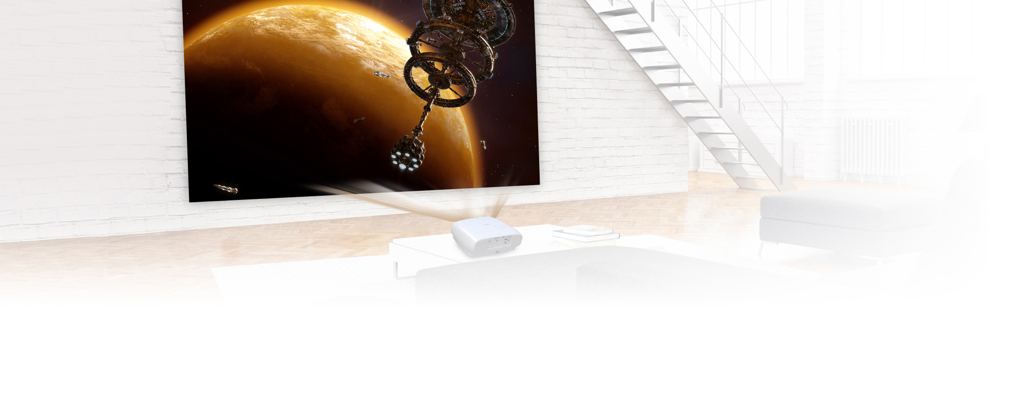 EPSON EH-TW7100 3LCD Home Cinema Projector 1080p 1920x1080 4K Enhanc. 100.000:1 Contrast 2x10W Speaker