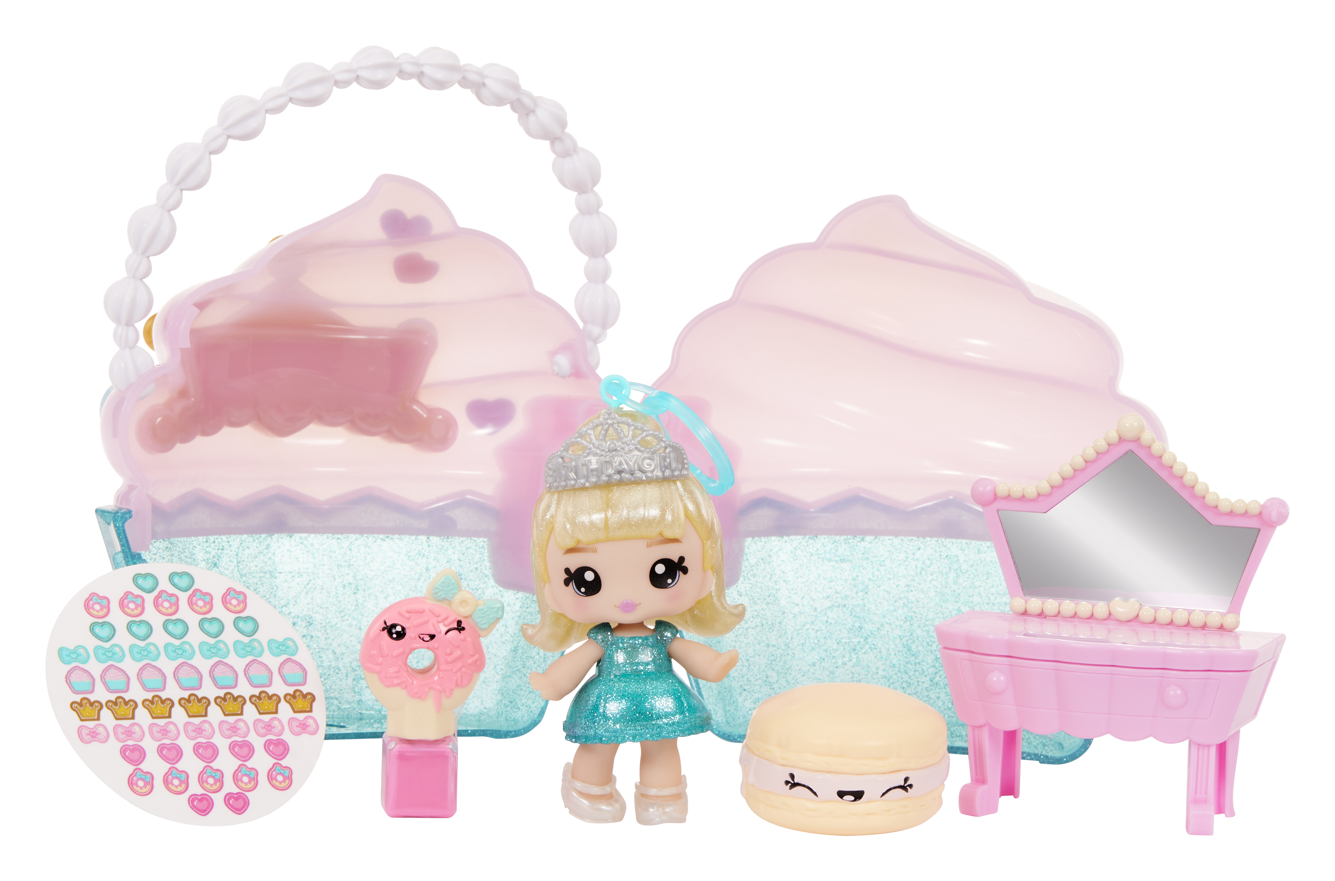 Yummiland Beauty Bag Playset + Lip Gloss Doll - Cupcake Beauty Bag, Spielfigur