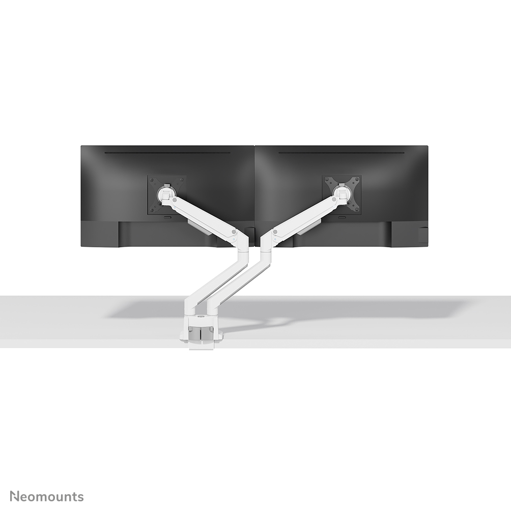 NEOMOUNTS Next Slim Desk Mount double display topfix clamp/grommet white