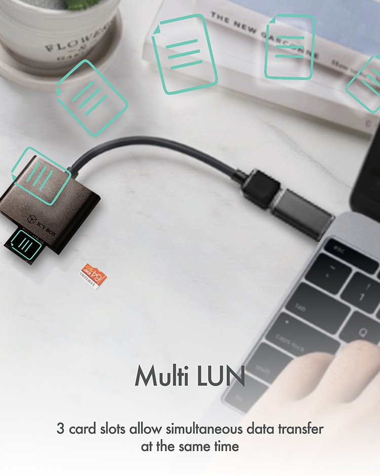 MultiReader IcyBox 3xCard CF,SD,microSD IB-CR301-U3 retail