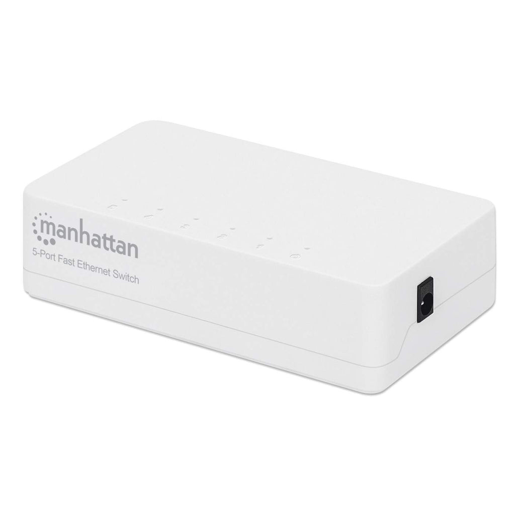 MANHATTAN 5-Port Fast Ethernet Switch Kunststoffgehaeuse verbindet 5 Netzwerkgeraete bei 10 oder 100 Mbits Plug and Play-Installatio