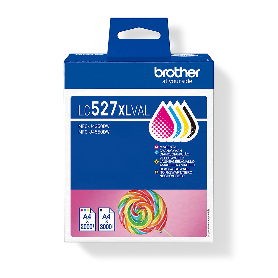 brother LC-527XLVAL schwarz, cyan, magenta, gelb Druckerpatronen, 4er-Set