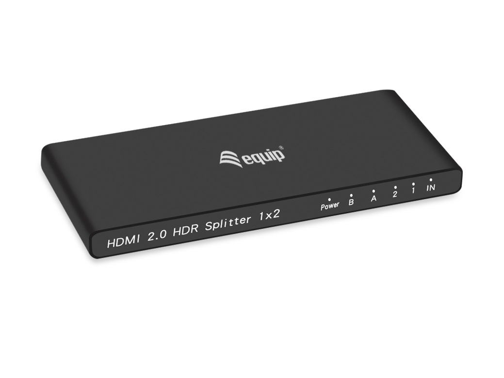 Equip HDMI2.0 2-Port Splitter Ultra Slim 4K/ 60Hz schwarz