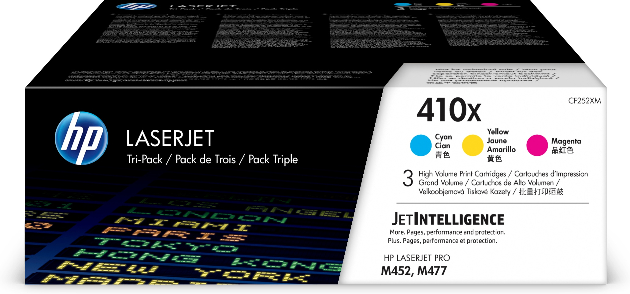 HP 410X (CF252XM) cyan, magenta, gelb Tonerkartuschen, 3er-Set
