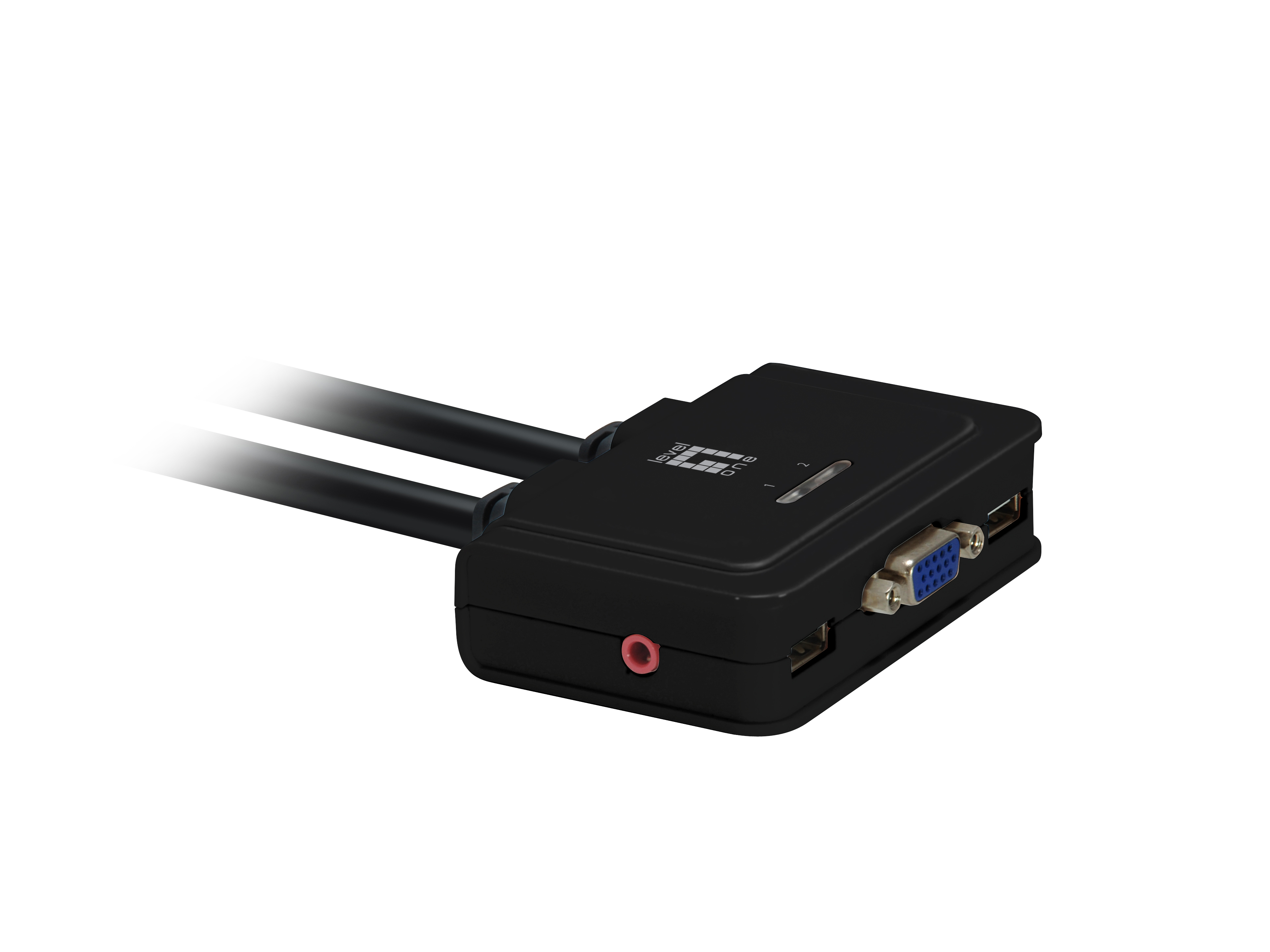 LevelOne KVM Switch 2-Port USB VGA Kabel audio support sw