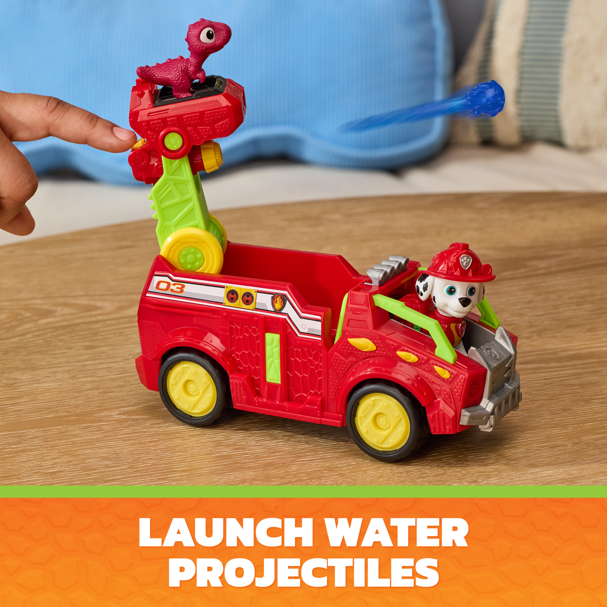 Paw Patrol: Der Dino Film - Marshalls Dino-Feuerwehrauto, Spielfahrzeug