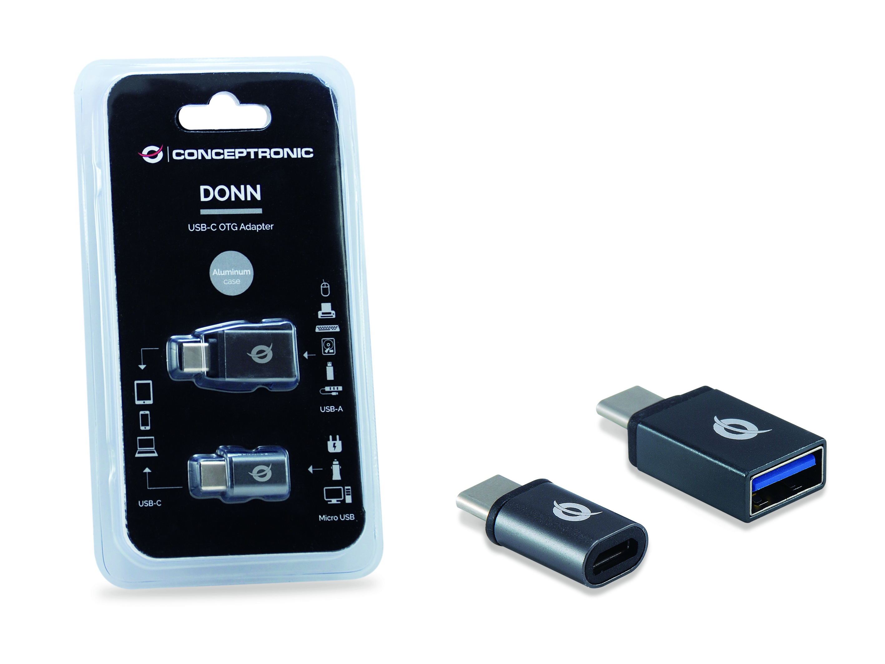 CONCEPTRONIC Adapter USB-C->-A/Micro-B 2Stk 480Mbs OTG gr