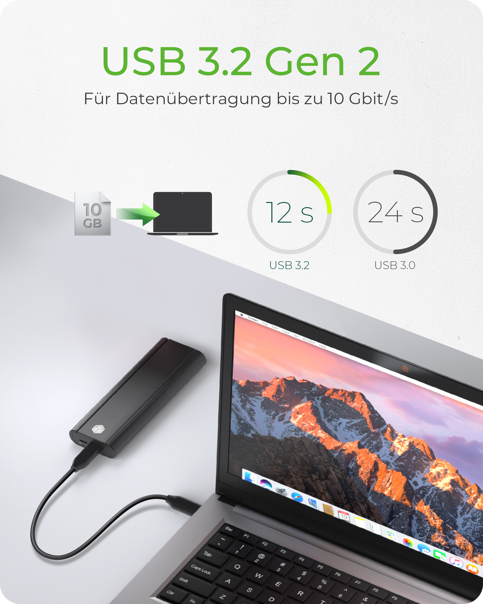 Externes Geh. IcyBox USB Type-C Gehäuse für M.2 NVMe SSD