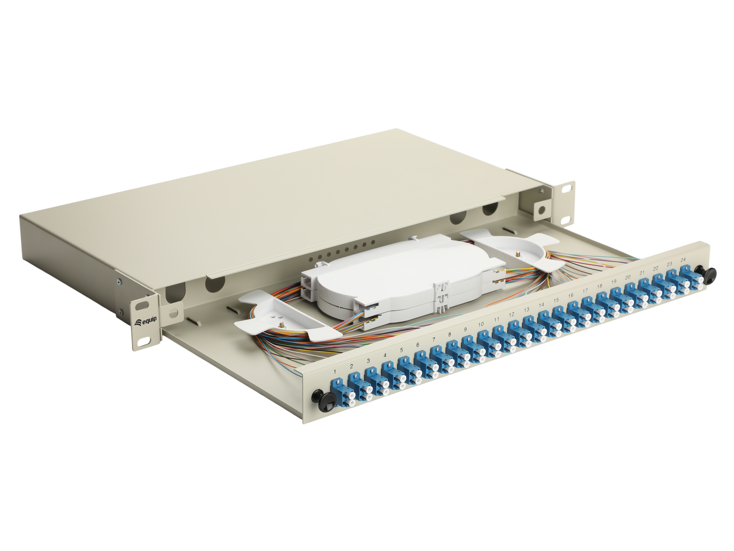 Equip LWL-Spleißkasten 24-Port LC-Duplex OS2 1U komplett gr