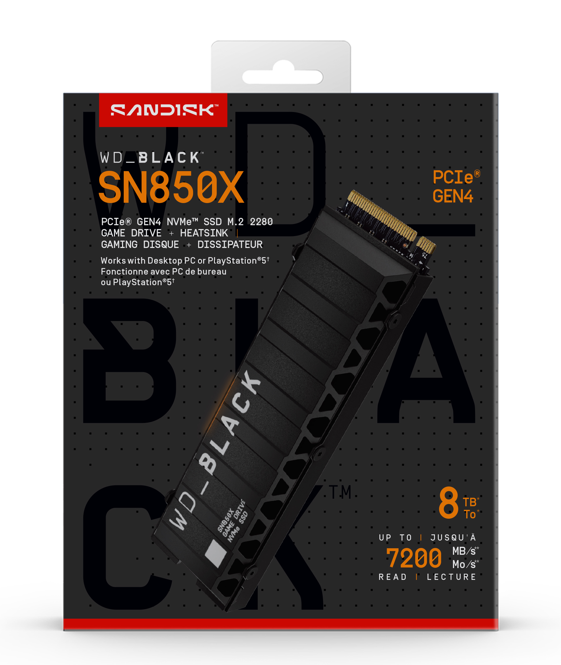 WD BLACK SN850X 8TB SSD H/S HEATSINK