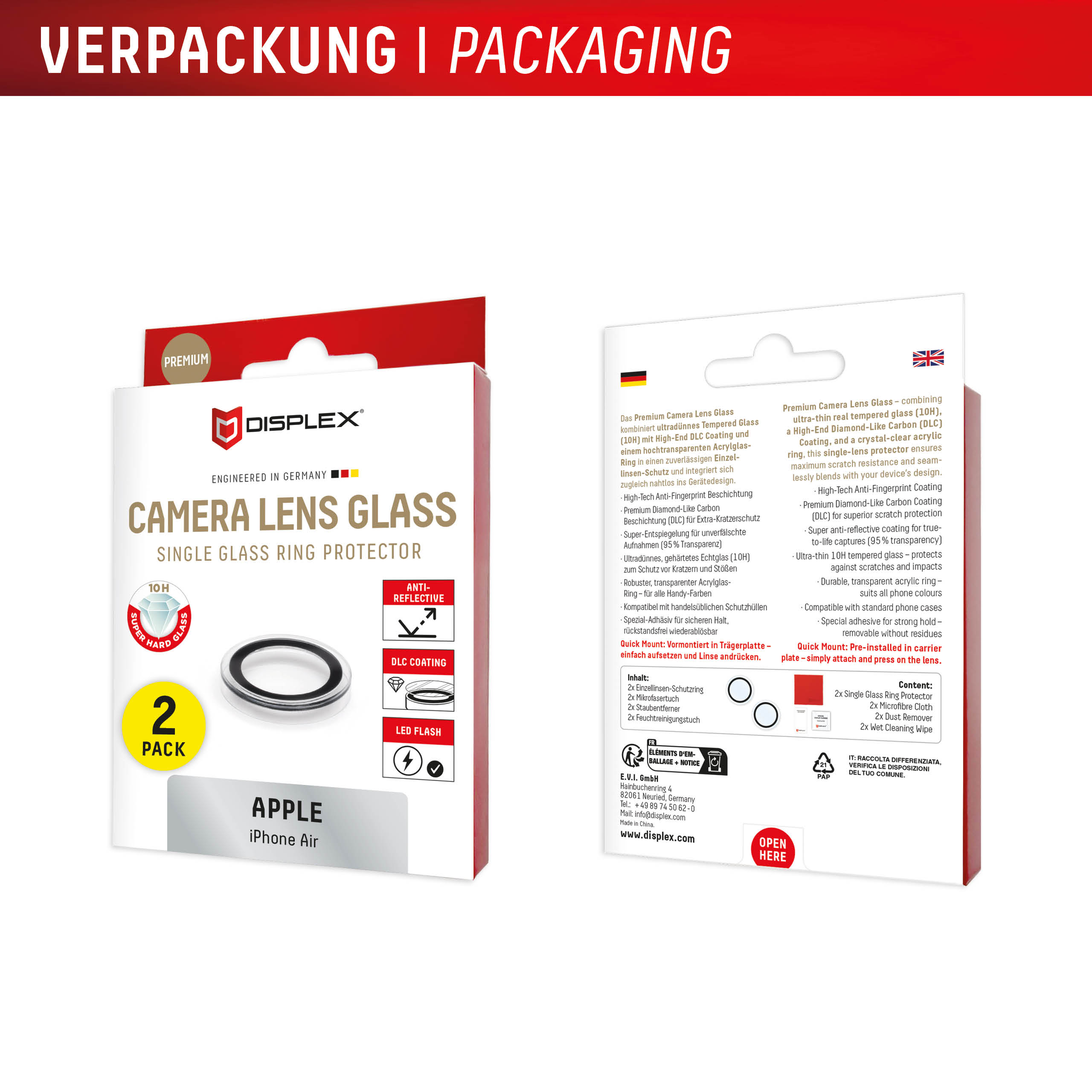 DISPLEX CAMGLASS SINGLE LENS IPHONE 17 AIR