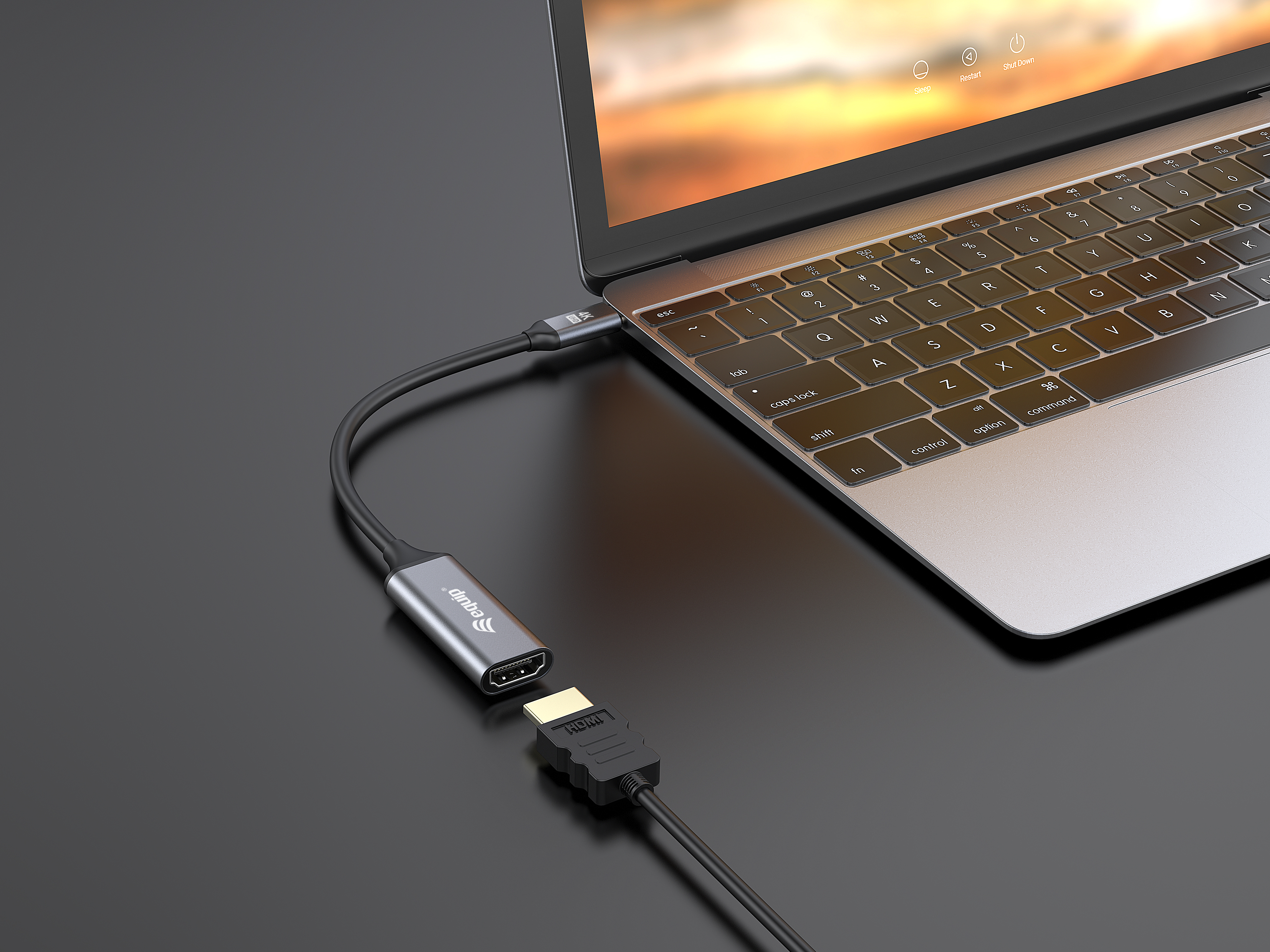 Equip Adapter USB-C->HDMI2.0 St/Bu 4K/ 60Hz 0.15m PVC