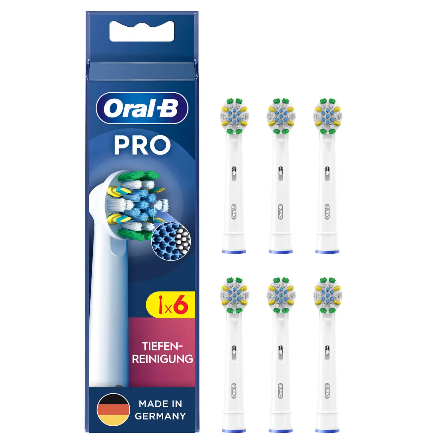 Braun Oral-B Pro Tiefenreinigung Aufsteckbürsten - 6 Stk - Weiß