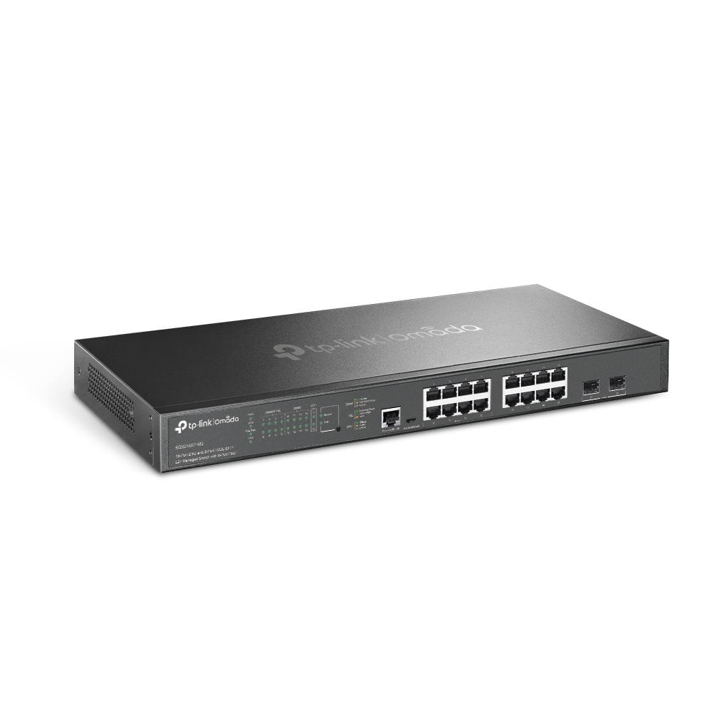TP-LINK SG3218XP-M2 Omada 16-Port L2+ Managed Switch 8x 2.5G PoE+ 8x 2.5G Non-PoE 2x 10G SFP+ 240W PoE Budget