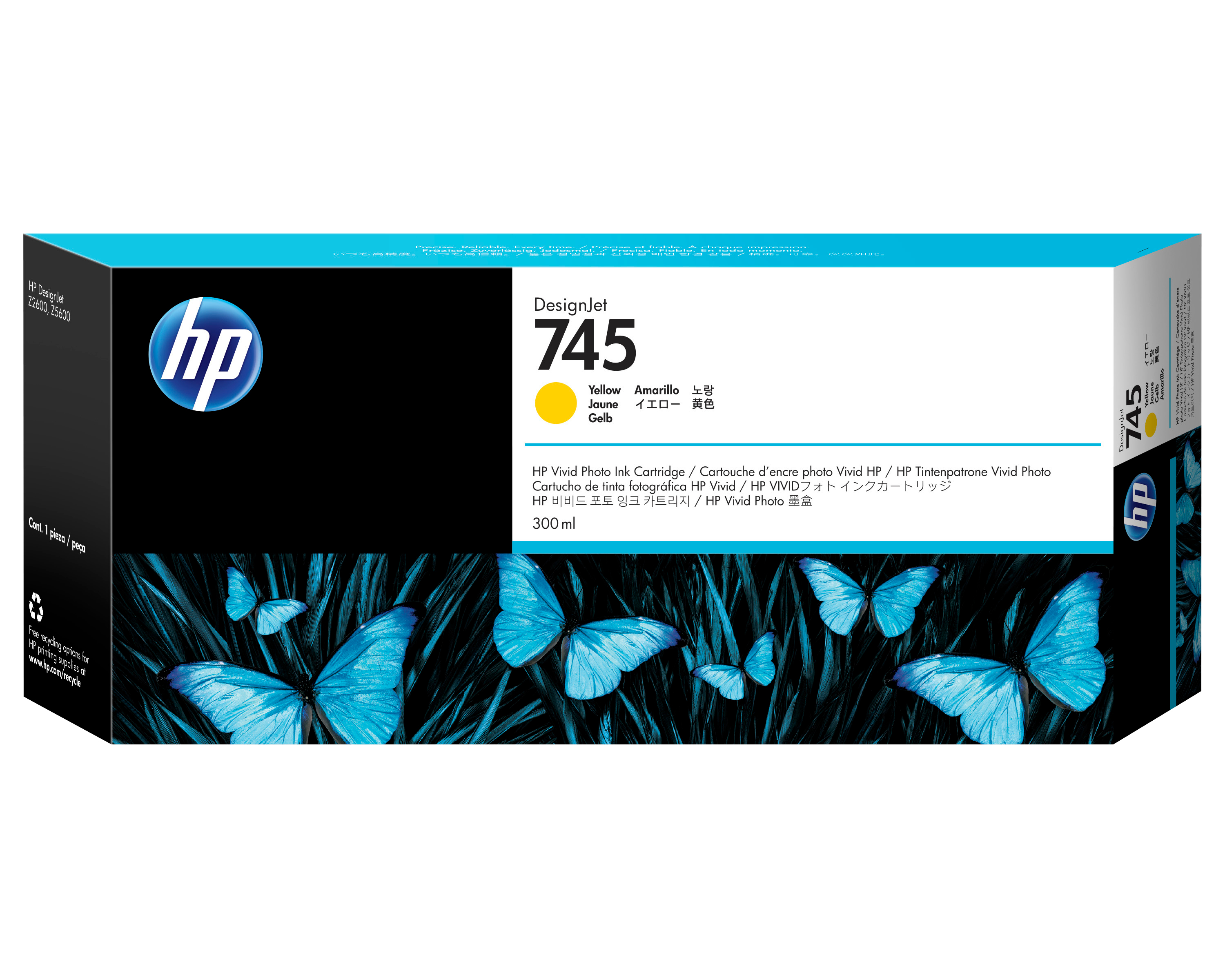 HP 745 Tintenpatrone Gelb 300 ml